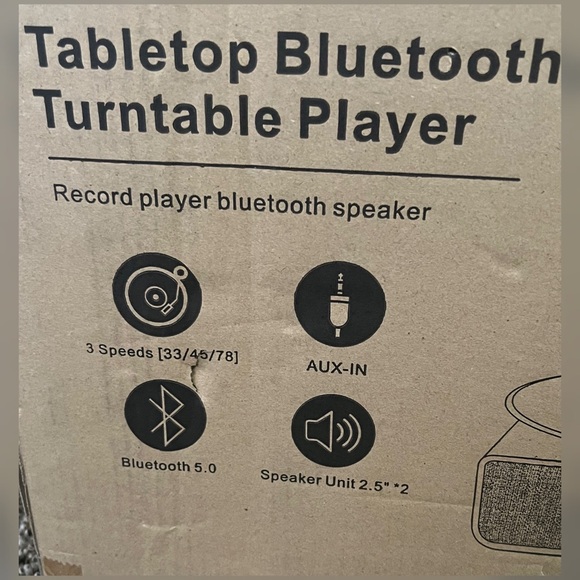 Tanlanin Vintage Style Tabletop Bluetooth Turntable Player - Picture 13 of 13